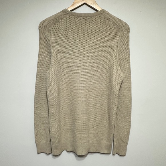Banana Republic Honeycomb Crew Neck Sweater Mens M Tan Slim Fit Midweight Cotton - Picture 5 of 11
